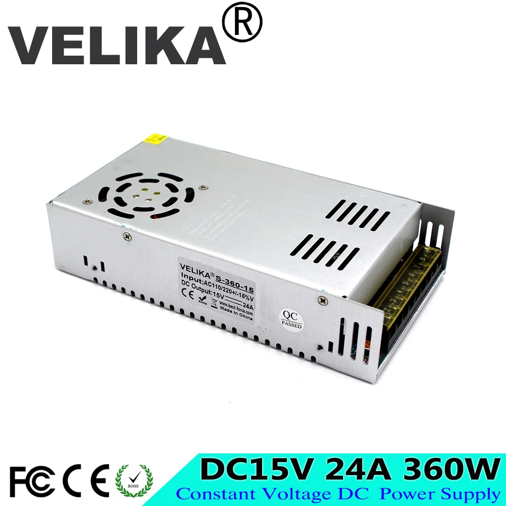 Лучшее качество 15V 24A 360W Драйвер импульсного источника питания для светодиодной