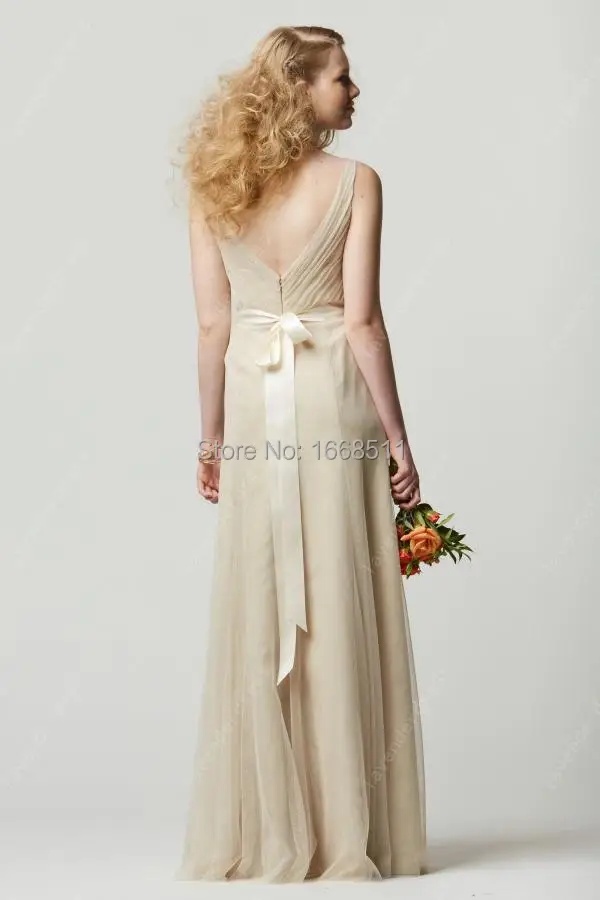 2015 Promotion Sale Chiffon Vestido De Festa Custom Made Plus Size Beach V Neck Bridesmaid Dress Party Summer Dress_bridalk | Свадьбы и