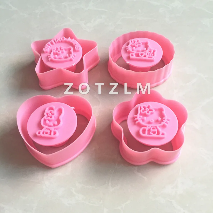 4 шт./компл. мультфильм форма пластиковые формы для печенья кошка шаблон