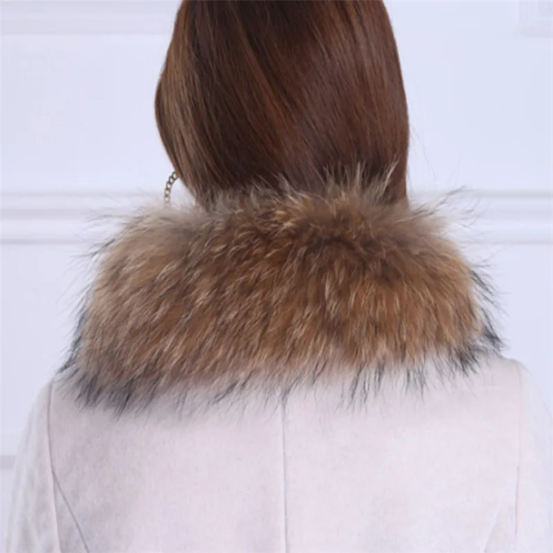 Воротник из натурального меха енота женский воротник 100% шаль меховой хит продаж