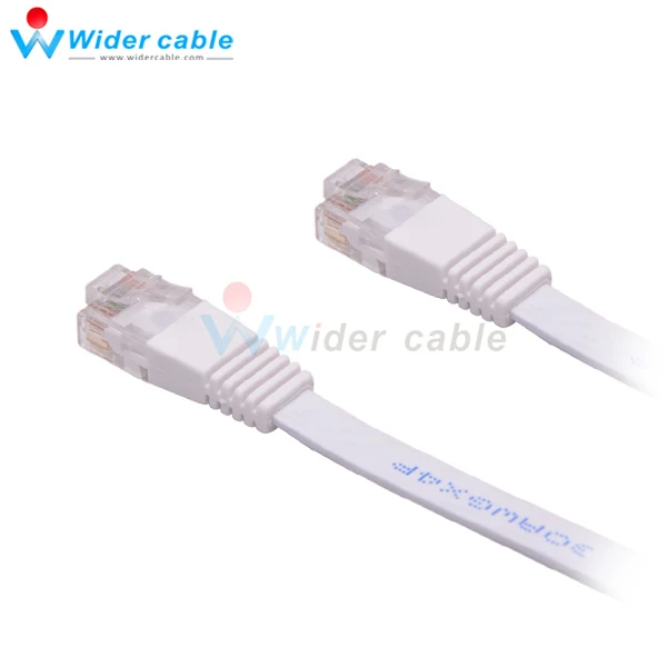 Белый плоский компьютерный кабель 30AWG 8P8C RJ45 неизолированный медный патч корд CAT5e