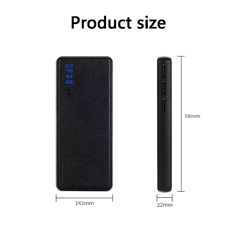 10000 мАч Внешний аккумулятор PoverBank 3USB LCD портативное зарядное устройство для