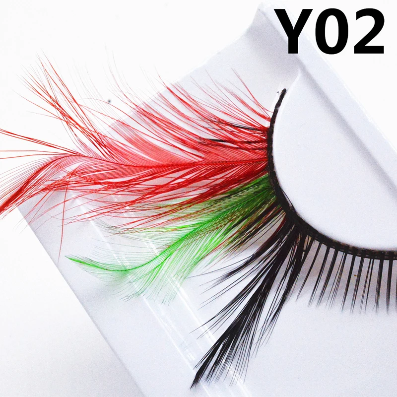 YOKPN подиумная сцена макияж Пром ресницы Искусство преувеличенное перо накладные