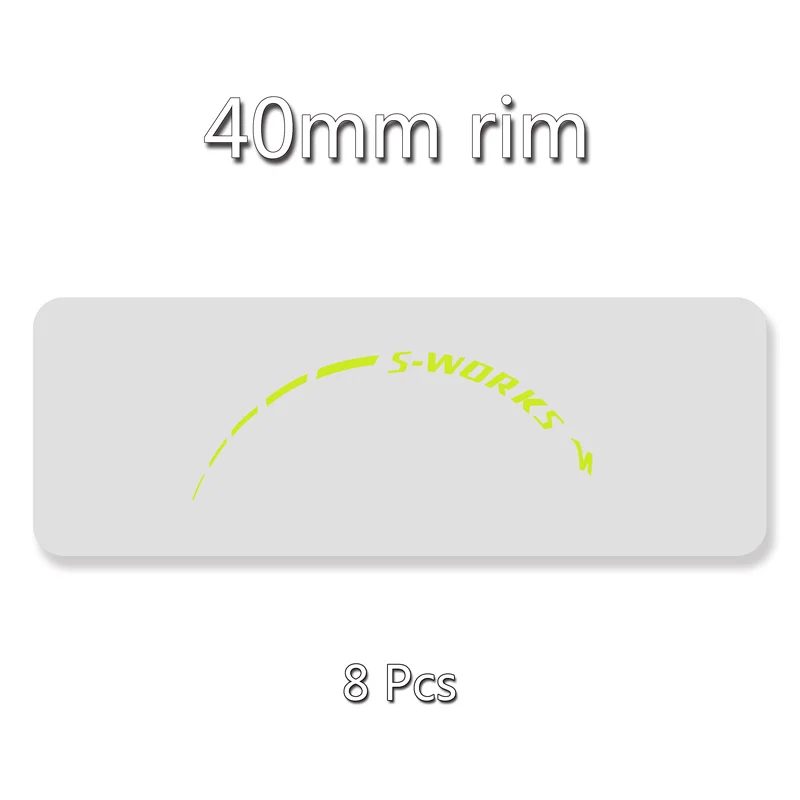 40mm rim Fluo Yellow S-works набор колес наклейки на обод для углеродного шоссейного велосипеда SWORKS 40 мм 50 мм Гонки Велоспорт Замена наклейки - Цвет: 40mm rim Fluo Yellow