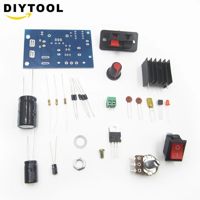 LM317 DC 5 V-35 V DIY Kit понижающий Питание модуль переменного тока/постоянного тока Регулируемый Напряжение регулятор с переключателем ВКЛ/ВЫКЛ