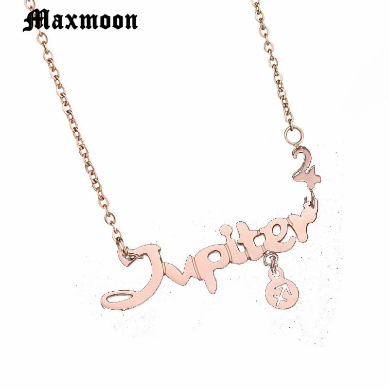 Maxmoon розовое золото цвет покрытием для женщин ожерелье нержавеющая сталь слово