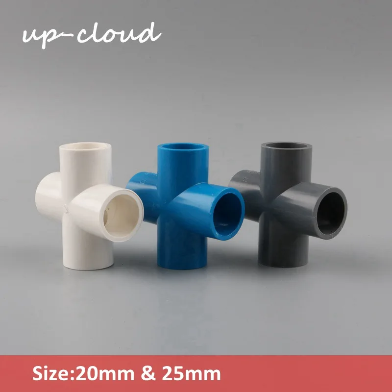 Соединитель крестовой из ПВХ для садовых систем полива 1 шт. 20 мм 25 трубка 1/2 дюйма