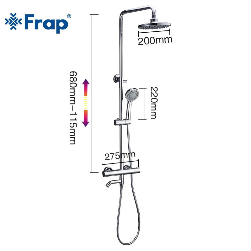 Смеситель для душа Frap термостатический смеситель ванной комнаты водопад насадка