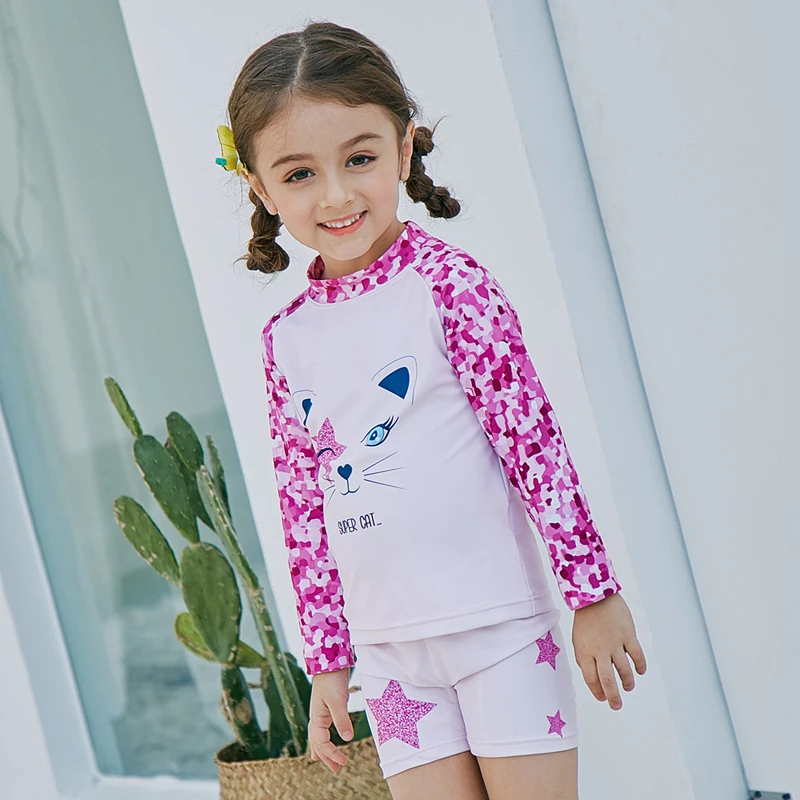 Rashguard/детский купальный костюм для девочек комплект из 2 предметов мальчиков