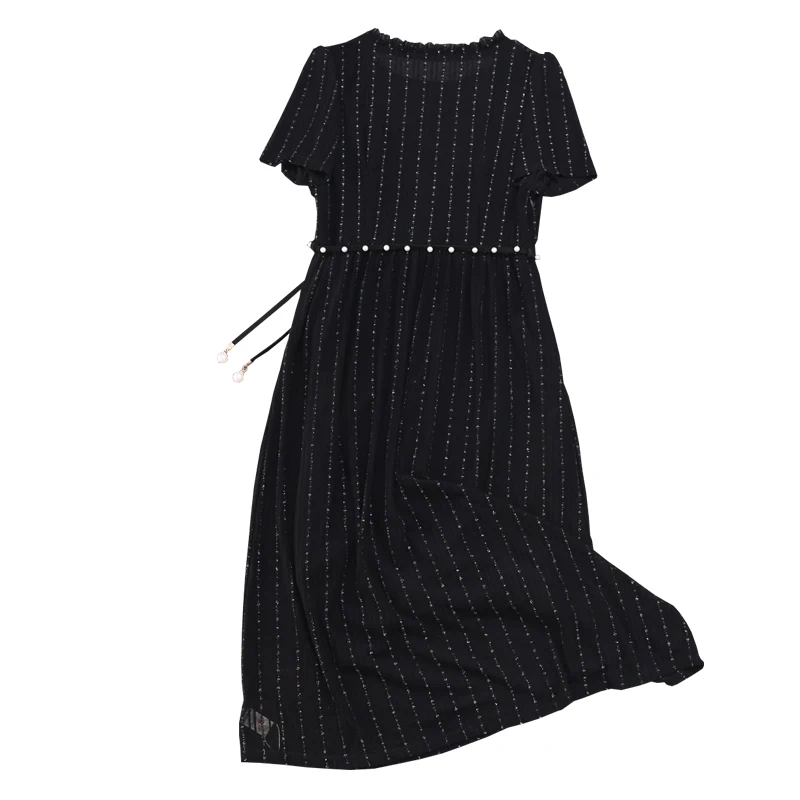 Новинка 2020 модные повседневные трапециевидные летние женские платья в полоску с