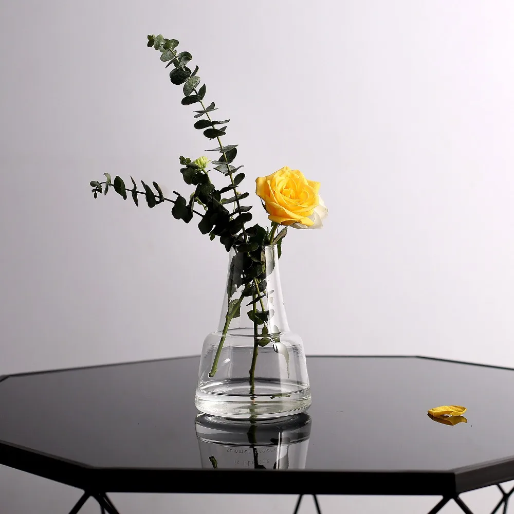 Стеклянная ваза геометрической формы в скандинавском стиле минимализм Декор для