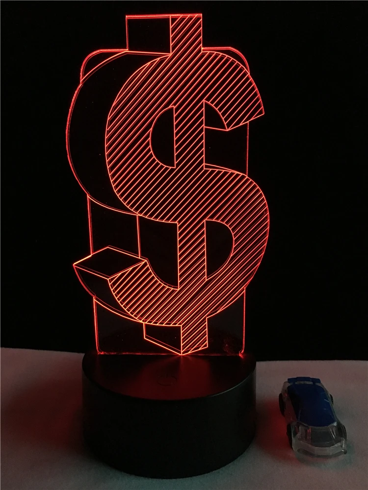 GAOPIN Спальня ночной Светильник креативный долларов символ 3D светодиодный USB