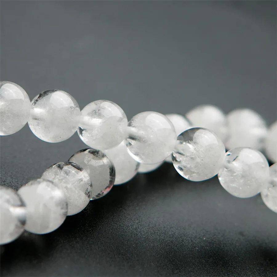 Модные 100% натуральные белые фантомные кварцевые кристаллы круглые бусины из