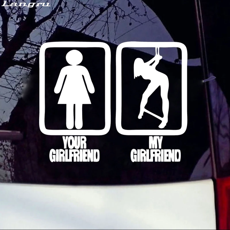 Langru новый стиль ваша девушка или моя бондаж стикер Забавный автомобиль Стайлинг