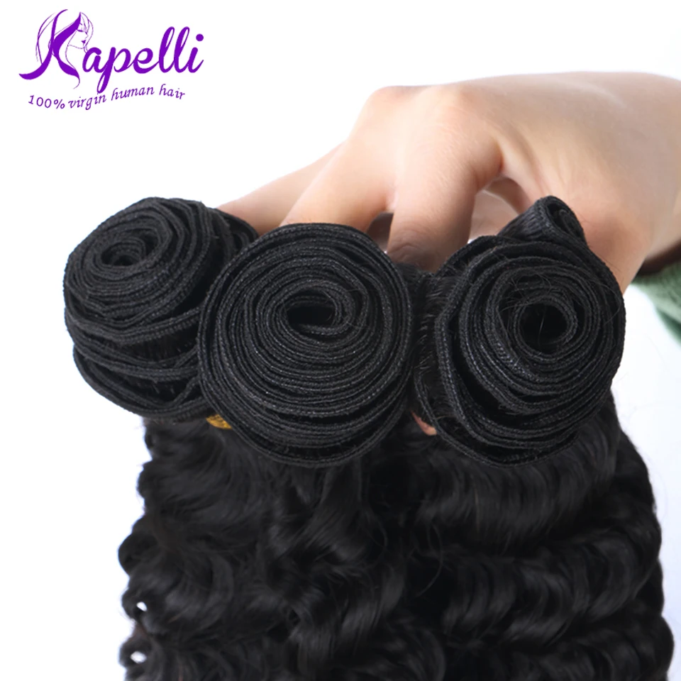 8A Brazilian Virgin Hair Bundles Human deep wave hair weave bundles 1 pc Deep Wave Rosa Products |