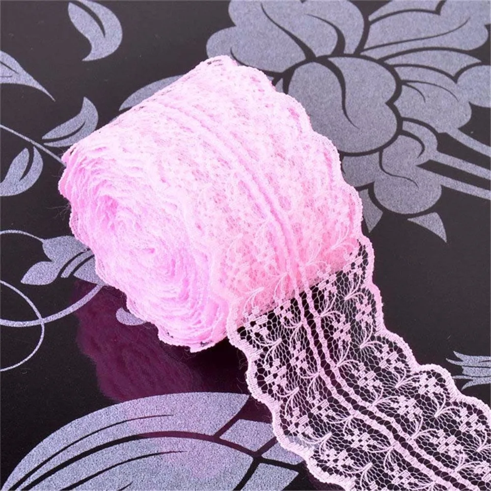 

11 Yards 4.5cm Wide Lace Ribbon Handmade Lace Trim Fabric DIY Embroidered Net For Sewing Dress Decorations Accessories Supplies