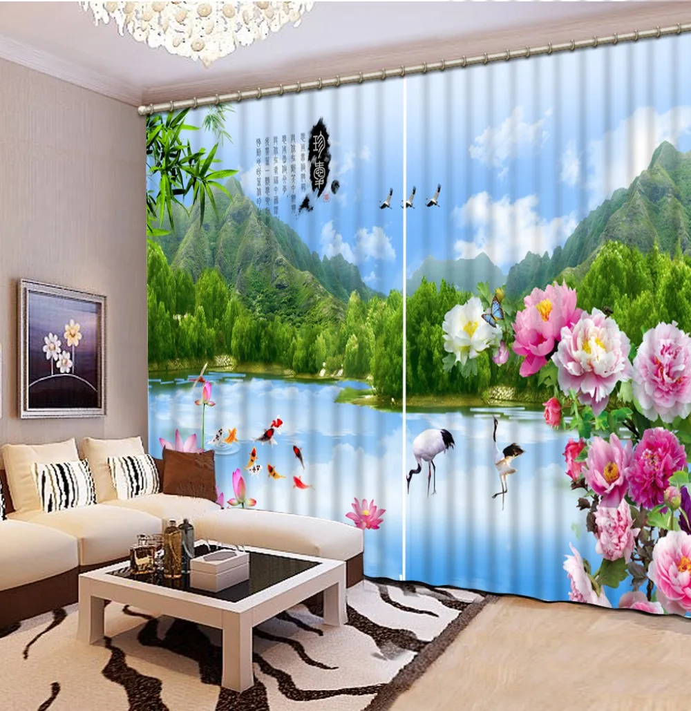 

scenic curtains Blackout 3D Window Curtains For Living Room Bedroom Drapes cortinas Customized size