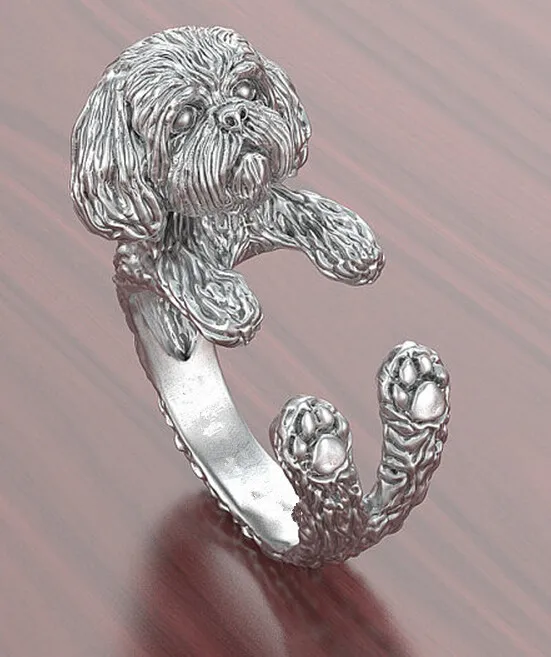 Кольцо Shih Tzu оптом 15 шт./лот регулируемое кольцо для животных собак украшения