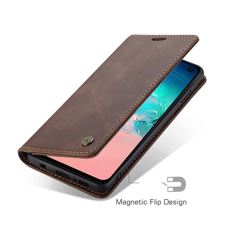 Роскошный Магнитный кожаный чехол для телефона, сумки для samsung S8 S9 S10 Note10 Plus 5G, винтажный флип-чехол для телефона Galaxy A30 A40 A50 A70