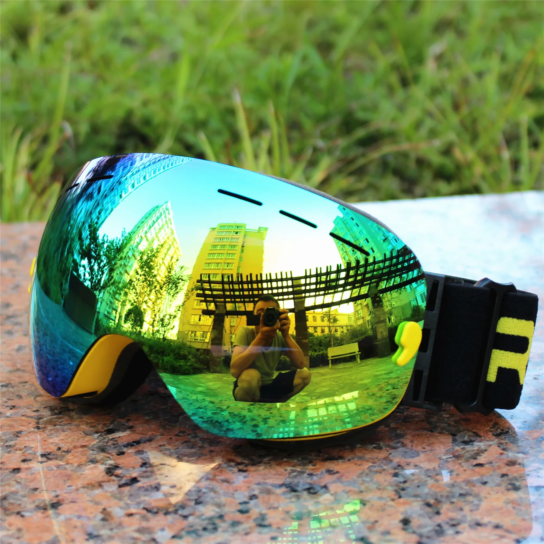 

MIMY RBWORLD Brand Big Ski Goggles Double Lens UV400 Anti-fog Adult Snowboard Skiing Glasses Women Men Polarized Snow Eyewear