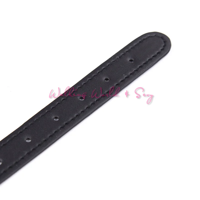 Черный фетиш ошейник из искусственной кожи с заклепками регулируемый воротник