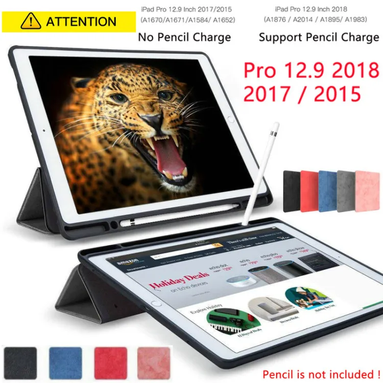 Для iPad Pro 12 9 чехол с держателем карандаша 2018 2017 2015 Премиум PU кожаный мягкий для без
