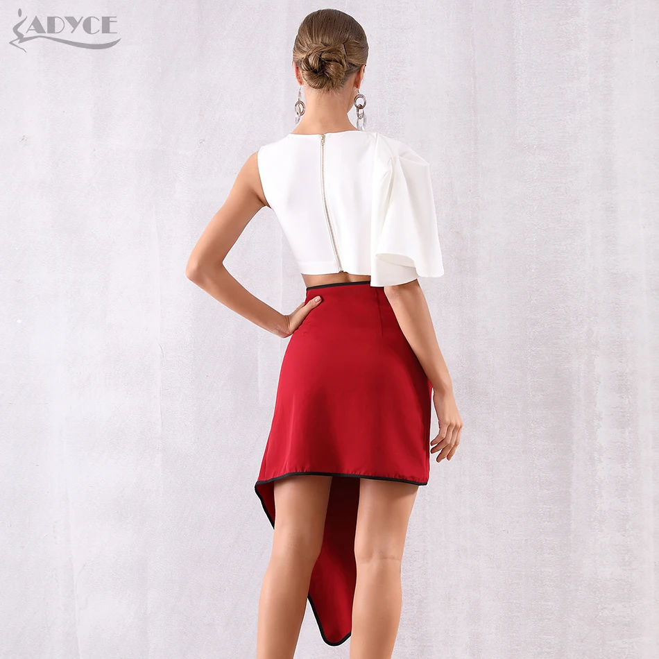 ADYCE Новое поступление сексуальный облегающий комплект с круглым вырезом Vestido из 2