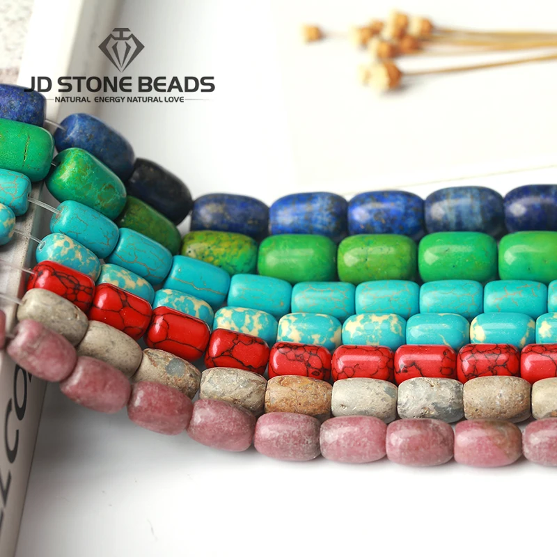 Бирюзовый каменный бочонок Howlite незакрепленные бусины из драгоценных камней