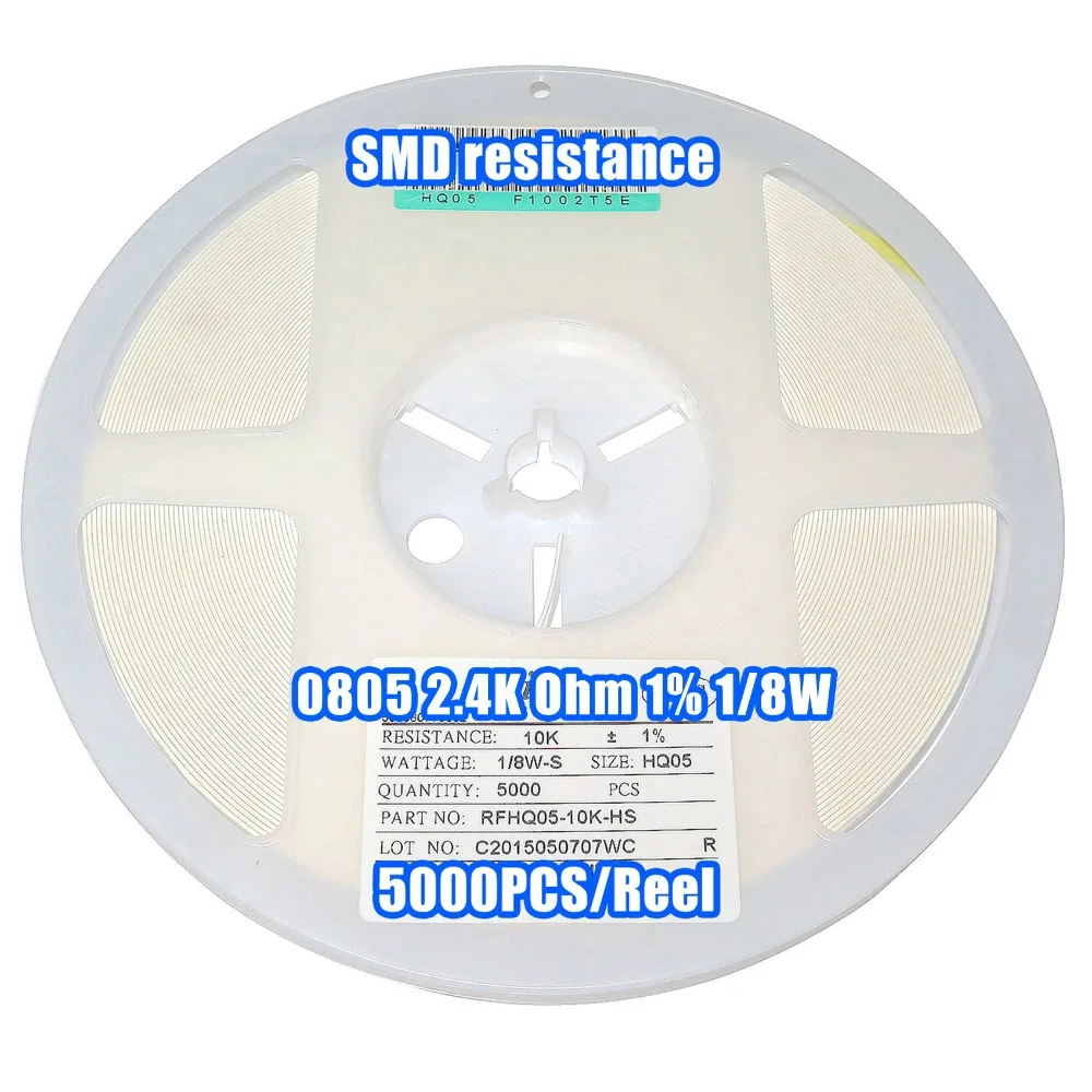

1 Reel 0805 2.4k 2.4K Ohm 1% 1/8W SMD Resistance 5000PCS/Reel