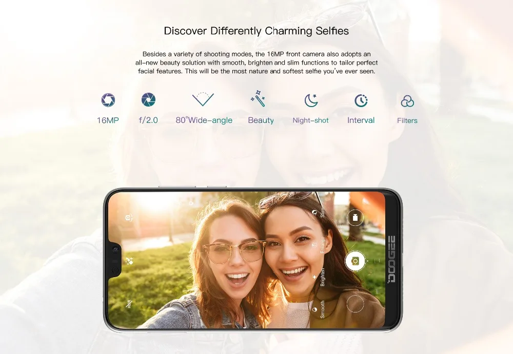 Оригинал DOOGEE Y8 Android 9 0 мобильный телефон 6 1 inch 19:9 Экран MTK6739 4 ядра 3 GB 16 8MP 3400 mAh