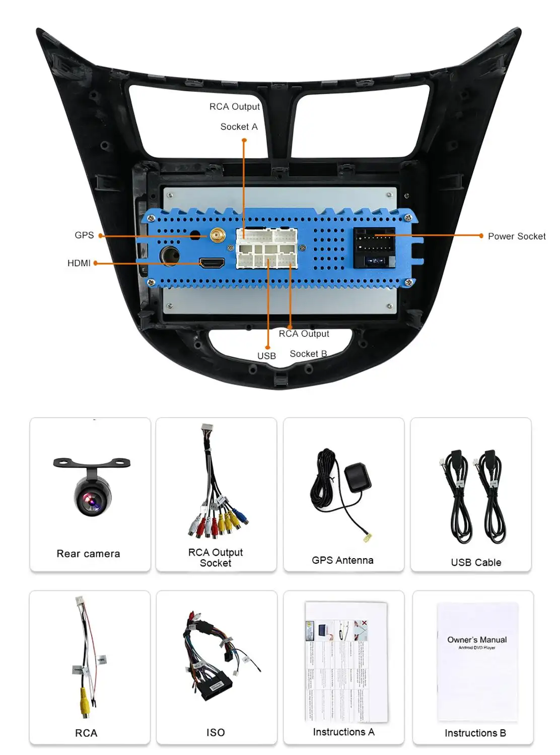 Автомобильный DVD плеер Bosion 9 дюймов 2 din Android 0 для Hyundai Solaris Verna 2011 2015 радио