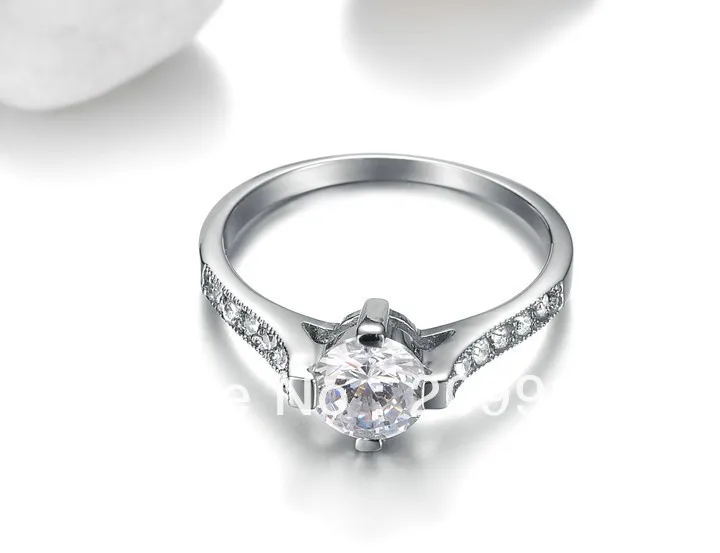 Бесплатная Доставка 0084 титановое кольцо для помолвки кубический циркон|cubic