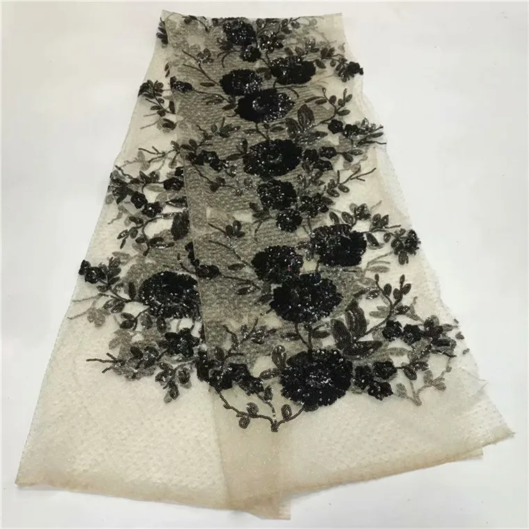 Новый дизайн 3 d цветы блестящая кружевная ткань бахрома материал старомодный