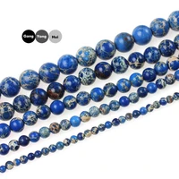 natural stone blue sea sediment jaspe loose spacer beads 15 5strand 4 6 8 10 12mm diy charm bracelet beads jewelry making