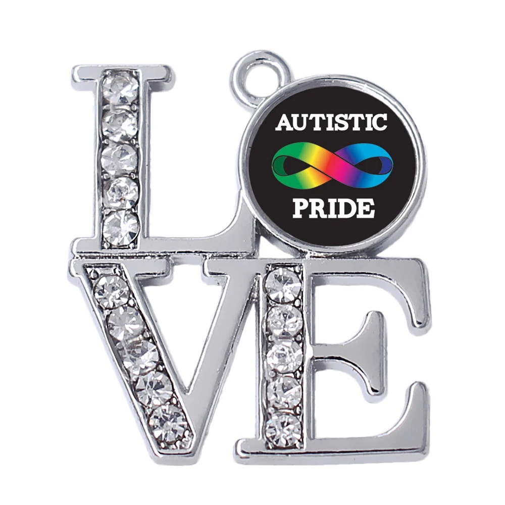 New Fashion Wholesale Yiwu Factory Custom Epoxy Sticker Accept Autistic Pride Autism Awareness Ribbon Survivor Charms | Украшения и