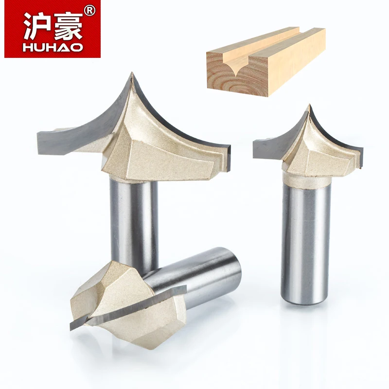 HUHAO 1pcs 1/4" 1/2" Shank Woodworking Cutter Double Edging Router Bits for wood carbide Engraving Tools carving bit|woodworking