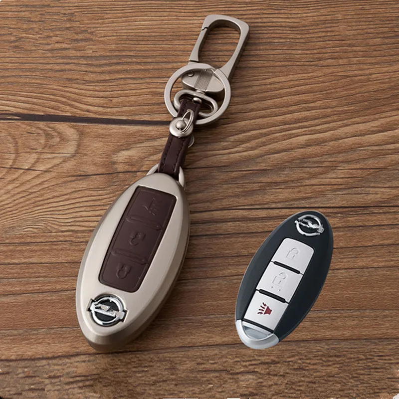 

Zinc Alloy+Leather Car Remote Key Cover Case for Nissan Qashqai J10 J11 X-Trail T31 T32 Kicks Tiida Pathfinder Murano Note Juke