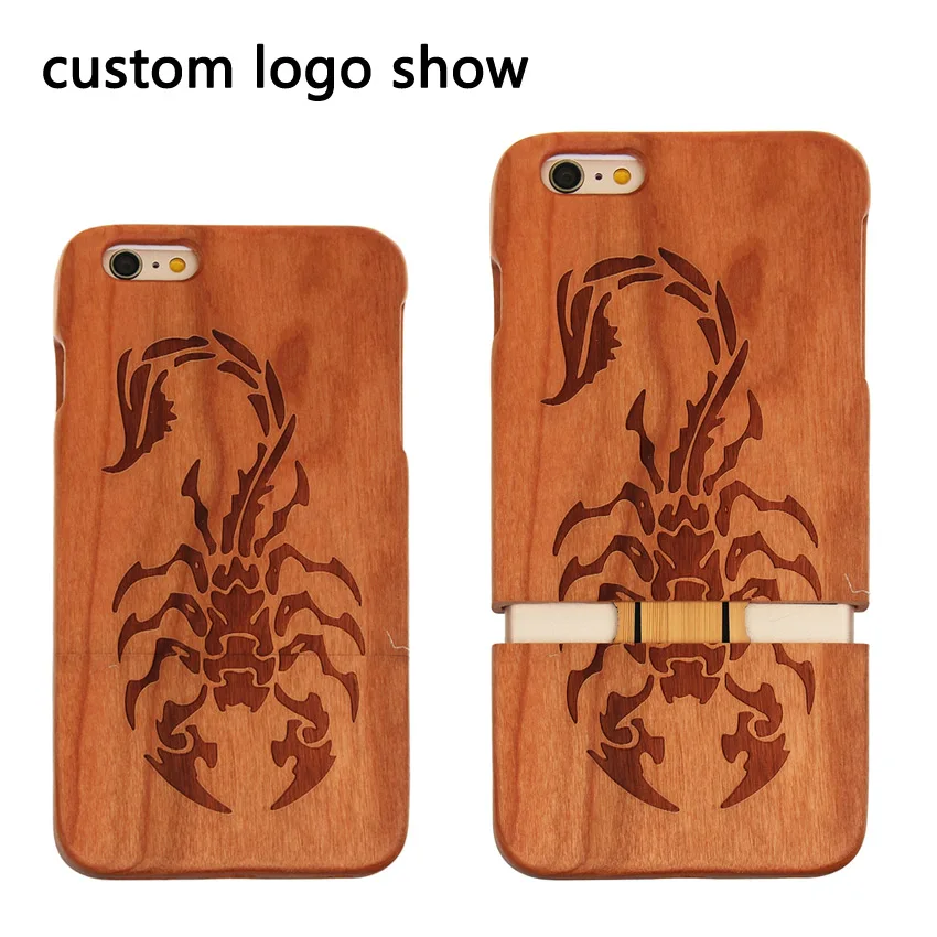 50pcs Free Custom LOGO Natural Wooden Case Cover For iPhone 5 5S 6 6s Plus Phone Can Company Protection Shell |