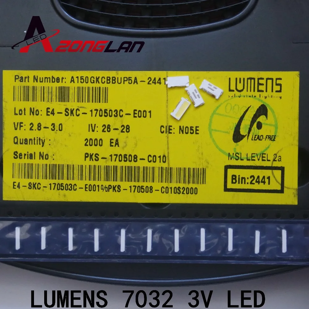 LUMENS LED Backlight Edge Series 0.7W 3V 7032 Cool white For SAMSUNG LCD TV Applicatio A150GKCBBUP5A 50PCS | Освещение