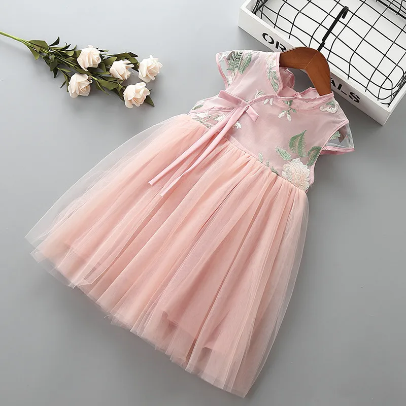 3-7 year High quality girl dress 2021 new summer Chinese style bow flower kid children clothing party formal princess | Детская одежда