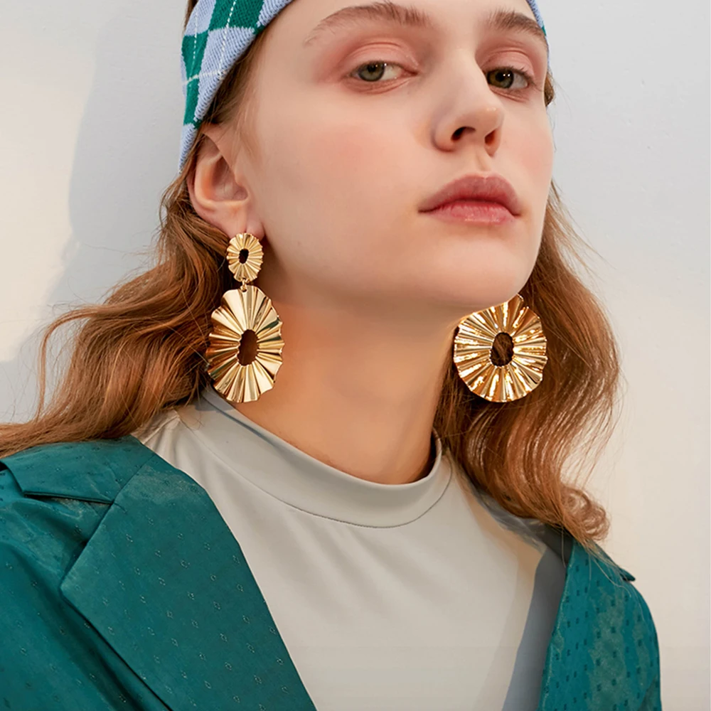 Современные большие серьги DAXI женские креативные геометрические массивные