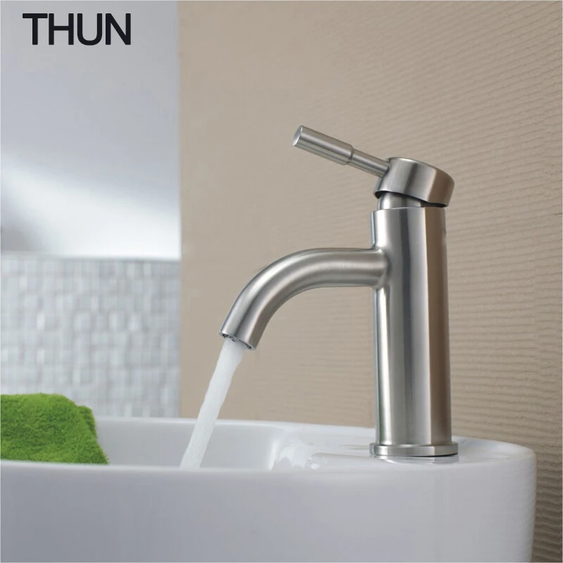 THUN высокое качество 304 нержавеющая сталь классический кран для раковины