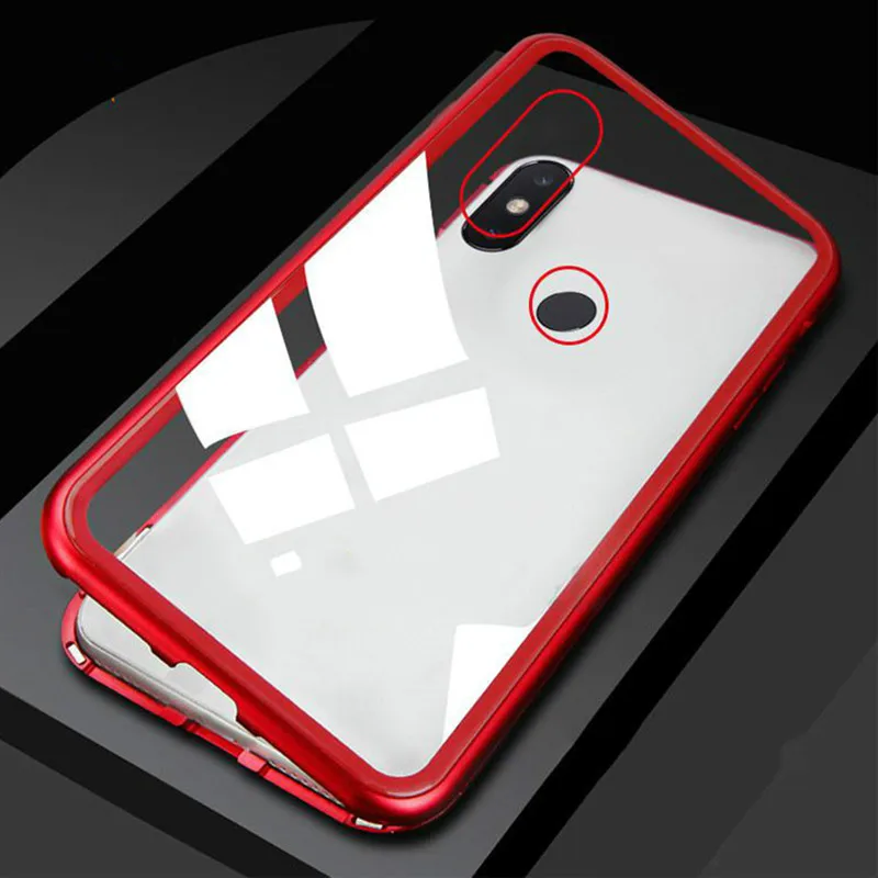 360 Magnetic Adsorption Case for Xiaomi Mi 8 SE Full Cover Magnet Tempered Glass Redmi Note 5 5Pro Funda | Мобильные телефоны и