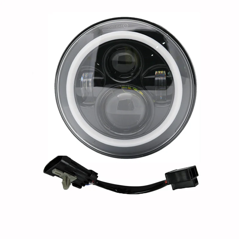 Black headlight Мотоциклетный " светодиодный головной светильник с DRL поворотным сигналом Halo+ 4,5" противотуманный светильник, светильник s для Heritage For Softail Classic - Цвет: Black headlight