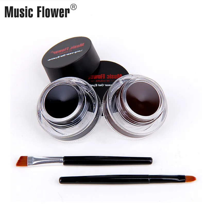 Набор для макияжа с музыкальным цветком 2 шт. Черная гелевая подводка глаз +