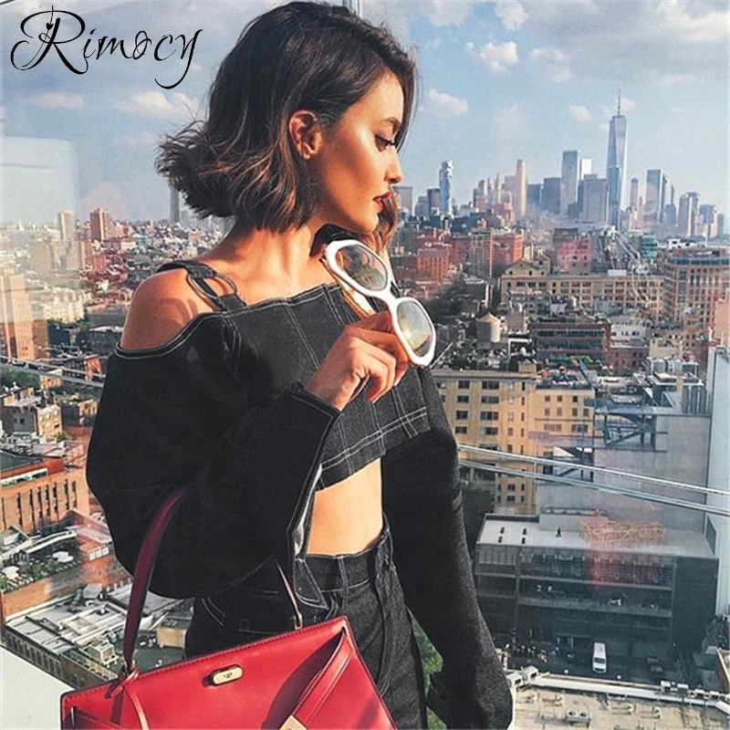 Rimocy 2019 новые весенние женские короткие danim куртки мотоциклетная куртка Высокая