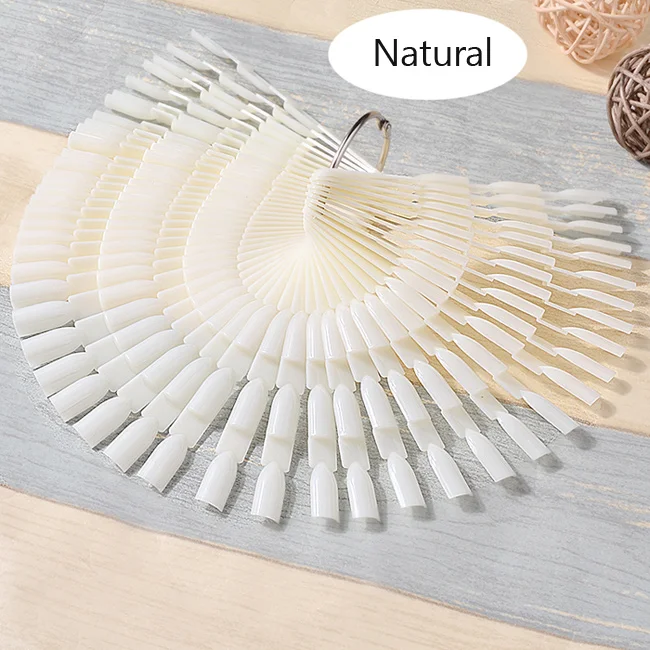 Natural 150 подсказок цветные карты накладные веерные ногти дисплей натуральный прозрачный бамбук поддельные практики УФ Гель-лак доска Маникюрный Инструмент - Цвет: Natural