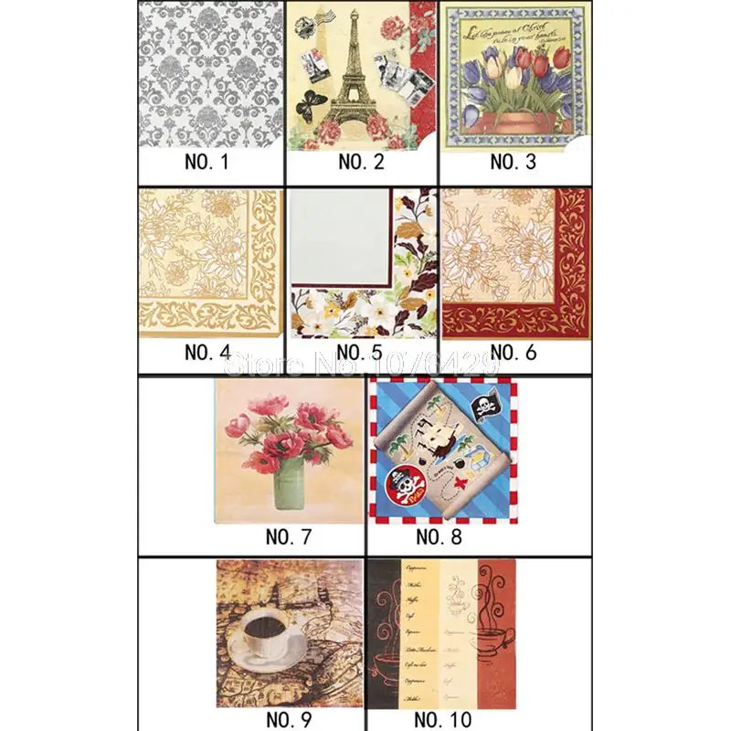 20 штук упак. Ретро серии 100% девственные деревянные цветные бумажные салфетки