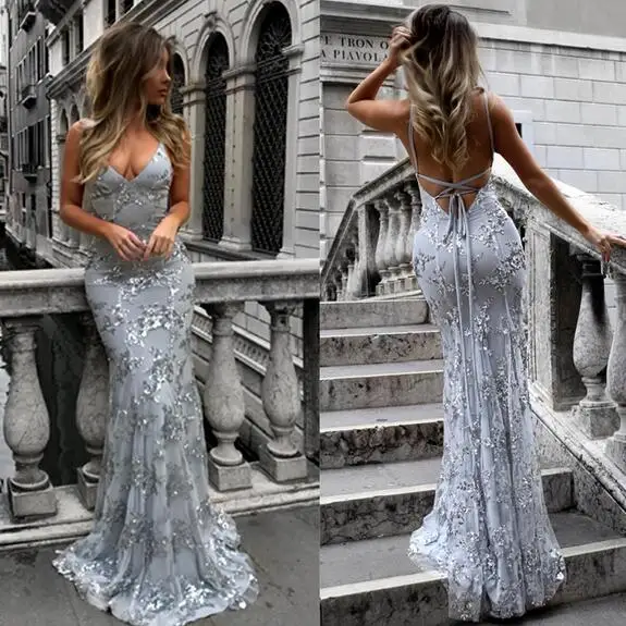 Vetement Femme 2019 сексуальный спинки макси Вечерние Платье Без Бретелек расшитое