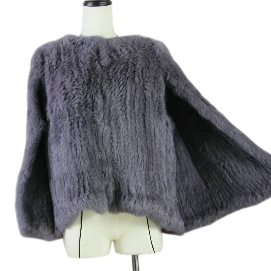 Australia New Genuine Colours Thick Knitted Real Rabbit Fur Jacket Women Winter Warm Fashion / Lady Fur Coat harppihop